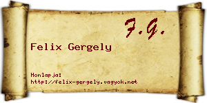 Felix Gergely névjegykártya
